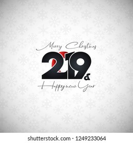 2019 new year typographic design vector 