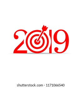 2019 New Year vector icon illustration isolated on white background