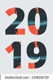 2019  New Year Vector Illustration