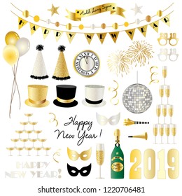 2019 new years eve clipart vector graphics