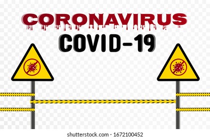 2019 nKoV Covid Coronavirus inscription on a transparent background.