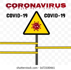 2019 nKoV Covid Coronavirus inscription on a transparent background.