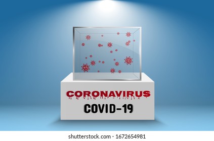 2019 nKoV Covid Coronavirus inscription on a transparent background.