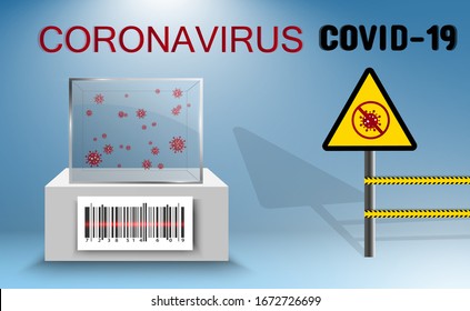 2019 nKoV Covid Coronavirus inscription on a transparent background.