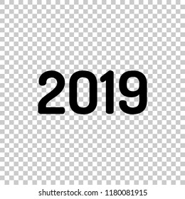 2019 number icon. Happy New Year. On transparent background.