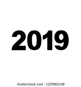 2019 number  year icon vector isolated