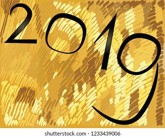 2019 on a gold background