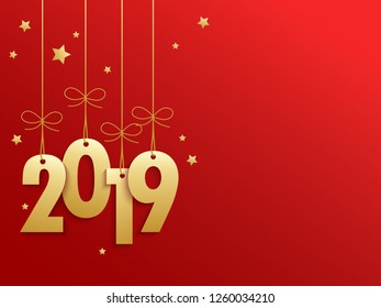 2019 on red background with gold stars