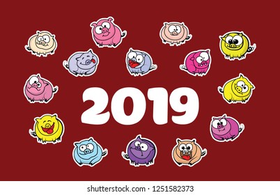 2019 Piggy Stickers