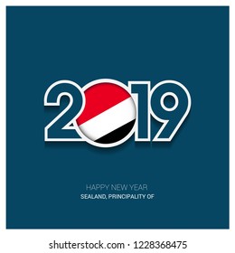 2019 Principality of Sealand Typography, Happy New Year Background