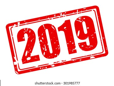 2019 red stamp text on white