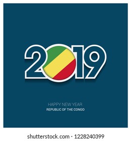 2019 Republic of the Congo Typography, Happy New Year Background