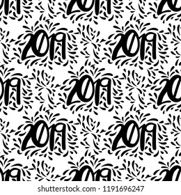 2019 seamless pattern in simple style. For print, web, banners
