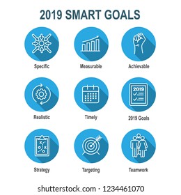 2019 SMART Goals Vector Graphic W Various Smart Goal Keywords