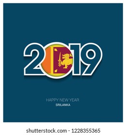 2019 Sri Lanka Typography, Happy New Year Background