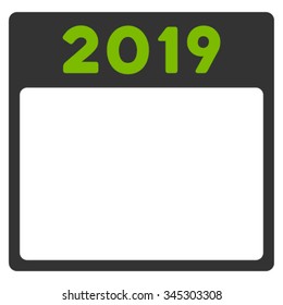 2019 Syllabus vector icon. Style is bicolor flat symbol, eco green and gray colors, rounded angles, white background.