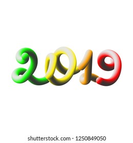 2019.   Template design cards, posters, invitations. Vector illustration.