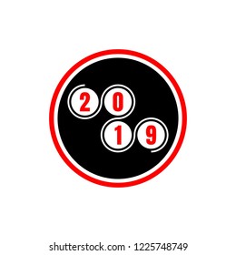 2019 Text Design Vector illustration