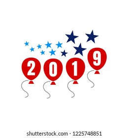 2019 Text Design Vector illustration
