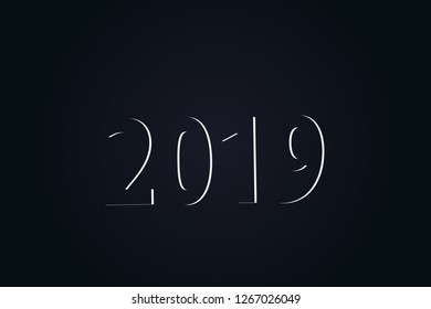 2019 text shadow vector