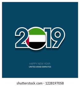 2019 UAE Typography, Happy New Year Background