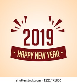 2019 Vector Happy New Year background banner gift greeting