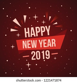 2019 Vector Happy New Year background banner gift greeting