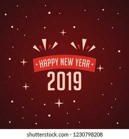 2019 Vector Happy New Year background banner gift greeting