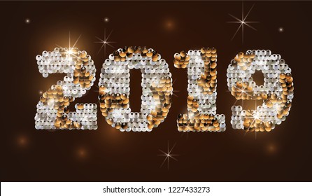 2019 vector trendy design invitation. Holiday 3d banner