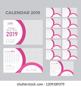 2019 wall calendar template