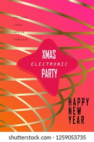 2019 Winter Holiday Happy New Year  Christmas Decoration Beautiful Modern greeting card sign, New Year's Eve party Business Corporate invitation flyer brochure annual reports trendy geometric design 