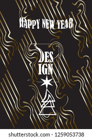 2019 Winter Holiday Happy New Year  Christmas Decoration Beautiful Modern greeting card sign, New Year's Eve party Business Corporate invitation flyer brochure annual reports trendy geometric design 