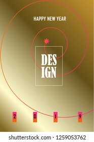 2019 Winter Holiday Happy New Year  Christmas Decoration Beautiful Modern greeting card sign, New Year's Eve party Business Corporate invitation flyer brochure annual reports trendy geometric design 