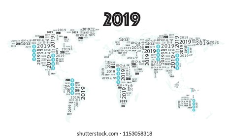 2019 world map vector illustration