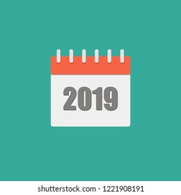 2019 year calendar flat icon