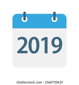 2019 year - Calendar Leaf Icon. Vector illustration