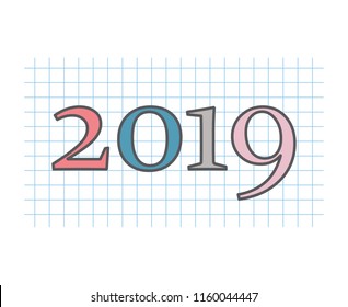 2019 year concept- vector illustration