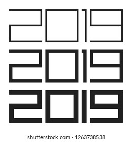2019 Year geometric signs