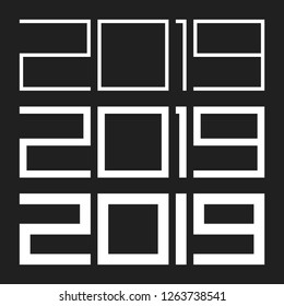 2019 Year geometric signs
