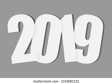 2019 year on a gray background.