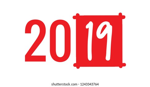 2019 year sketch concept vector