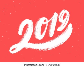 2019 year. Vector lettering.