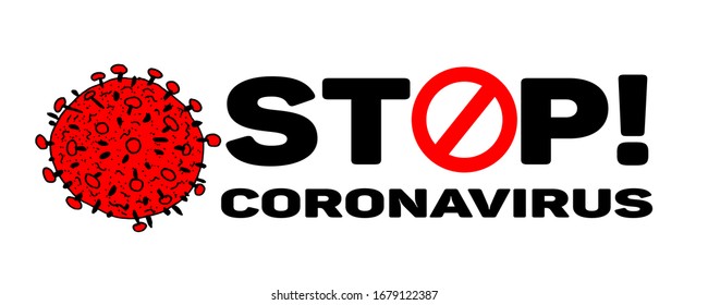 2019-nCoV bacteria isolated on white background. Coronavirus STOP sign vector background. COVID-19 bacteria corona virus disease. SARS pandemic concept symbol. Human health medical