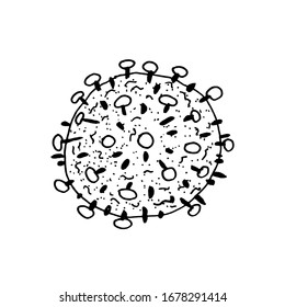 2019-nCoV bacteria on white background. Coronavirus vector Icon. COVID-19 bacteria corona virus disease sign. SARS pandemic concept symbol. Pandemic. Human health and medical.