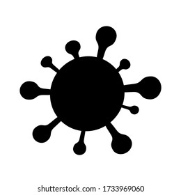 2019-nCoV bacteria on white background. Coronavirus vector Icon. COVID-19 bacteria corona virus disease sign. SARS pandemic concept symbol. Pandemic. Human health and medical.COVID-19 black icon.