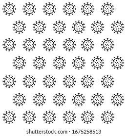 2019-nCoV Coronavirus Covid-19 icons pattern on white background