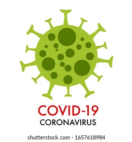 2019-nCoV, Coronavirus, COVID-19 Red And Green Color, Bacteria On White Background, Isolated, Vector Illustration