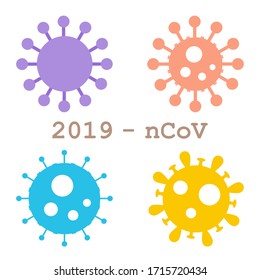 2019-nCoV. Coronavirus. Covid-19. Virus vector illustration. Coronavirus on white background. Flat design.