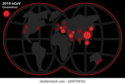 2019-nCoV Coronavirus map and charts vector. Confirmed cases internationally of Coronavirus