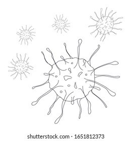 2019-nCoV Coronavirus outbreak. Coronavirus danger and public health risk disease and flu outbreak. Pandemic medical concept with dangerous cells. Vector illustration